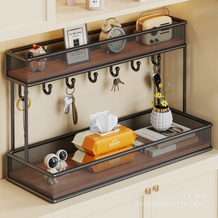 玄关置物架门口放钥匙收纳盒入户鞋柜上摆件展示架门厅整理盒鞋架