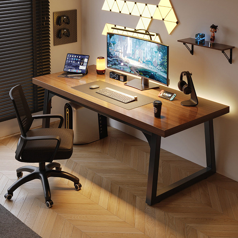 双人电脑桌台式家用办公桌简约卧室电竞桌子工作台学生书桌写字