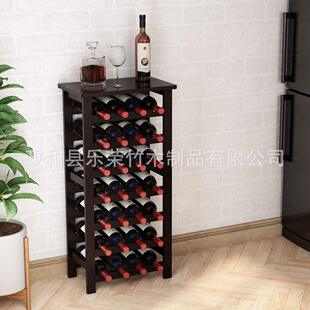 红酒柜展示架置物架靠墙小型红酒瓶架子竹洋酒架红酒桌简约酒架