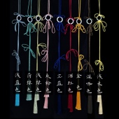 琴挑配饰 复原神仙服汉服绥带酢浆草结绶带多色绢人 仕女图宫绦