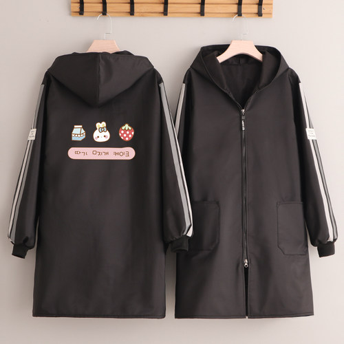 夕嫣雪简约防水防油加绒罩衣