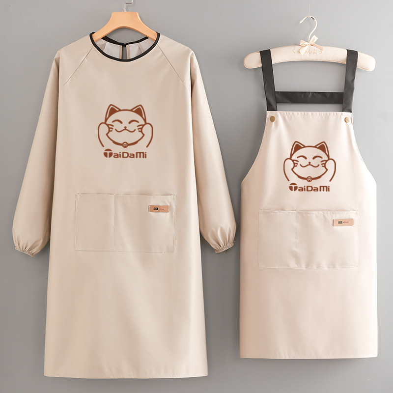 时尚防水围裙厨房家用做饭围腰餐饮专用罩衣女工作服定制logo印字