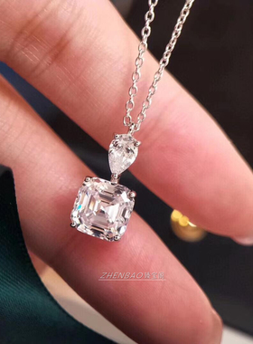 V金方形阿斯切公主方钻锁骨链