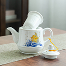 陶瓷茶壶大号功夫茶具带过滤网胆泡茶器简约现代家用单壶杯子套装