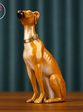彩铜【哮天犬】灵缇犬生肖狗摆件