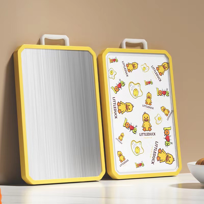 小黄鸭加厚不锈钢菜板实芯超萌家用砧板厨房切水果双面案板切菜板