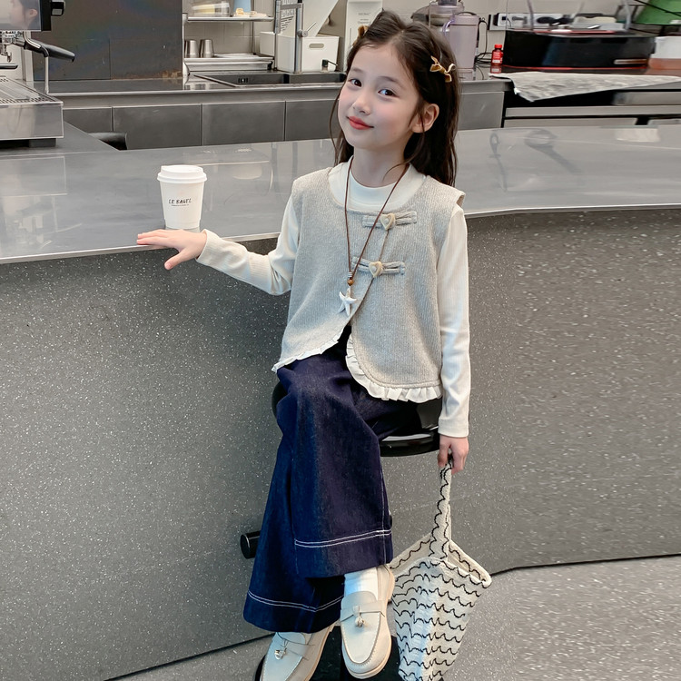 三毛&251234时髦三件套送项链童装童装