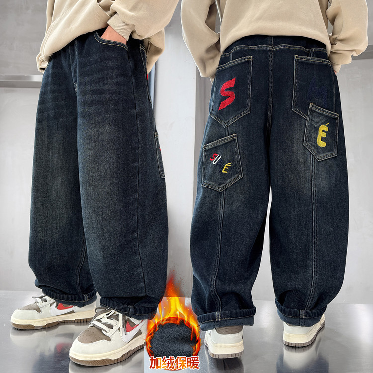 度度淘淘&D037加绒牛仔裤童装童装
