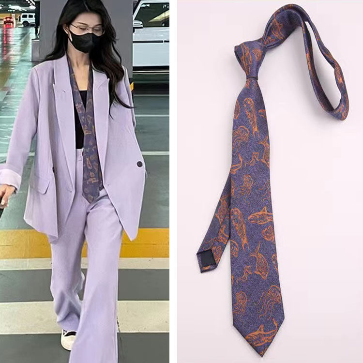 LUXP002配套领带休闲时尚女士休闲商务领带时尚潮流复古暗花纹正