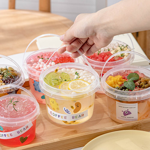 徽颍尚圆形塑料一次性冰粉打包盒