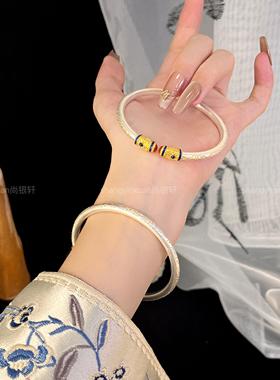 胖东来尚银轩福字描金银手镯