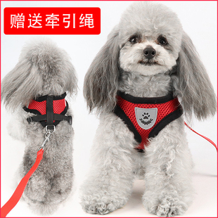 背心式猫咪狗狗牵引绳遛猫绳泰迪小型犬幼犬胸背工字形透气防挣脱