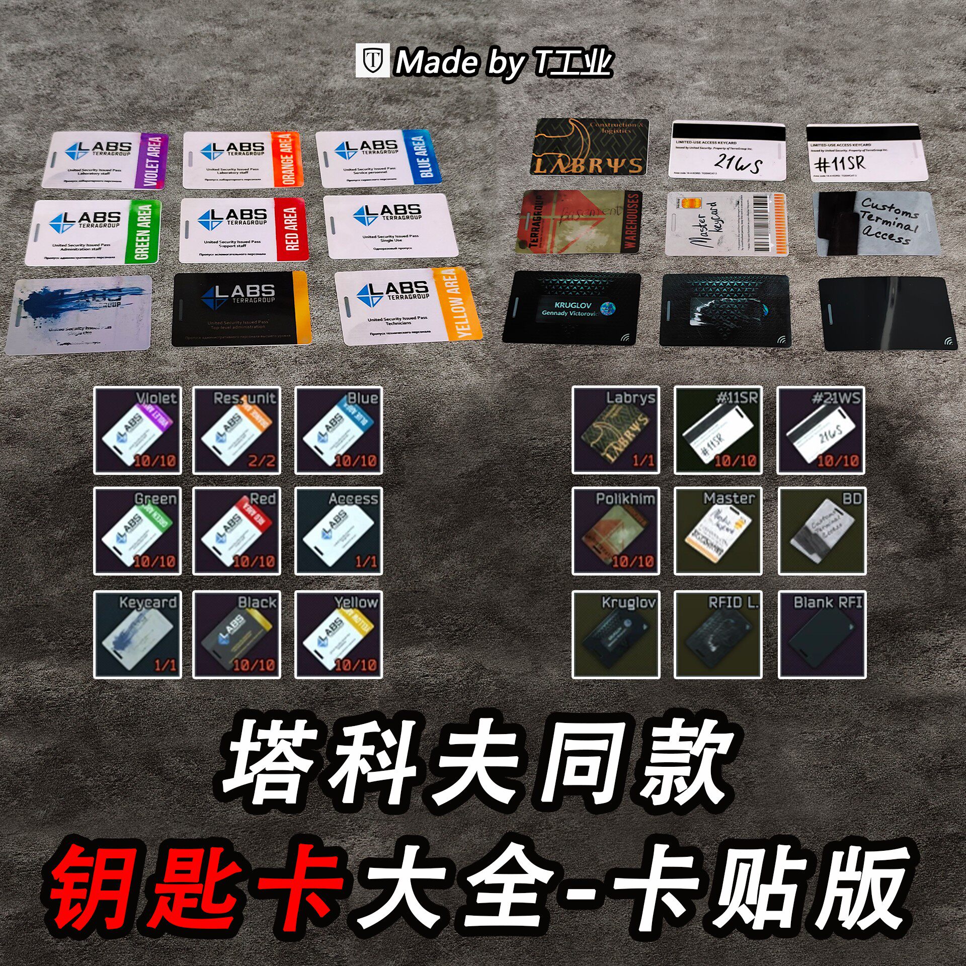 逃离塔科夫钥匙卡-卡贴 游戏周边（卡贴！！别看错了）
