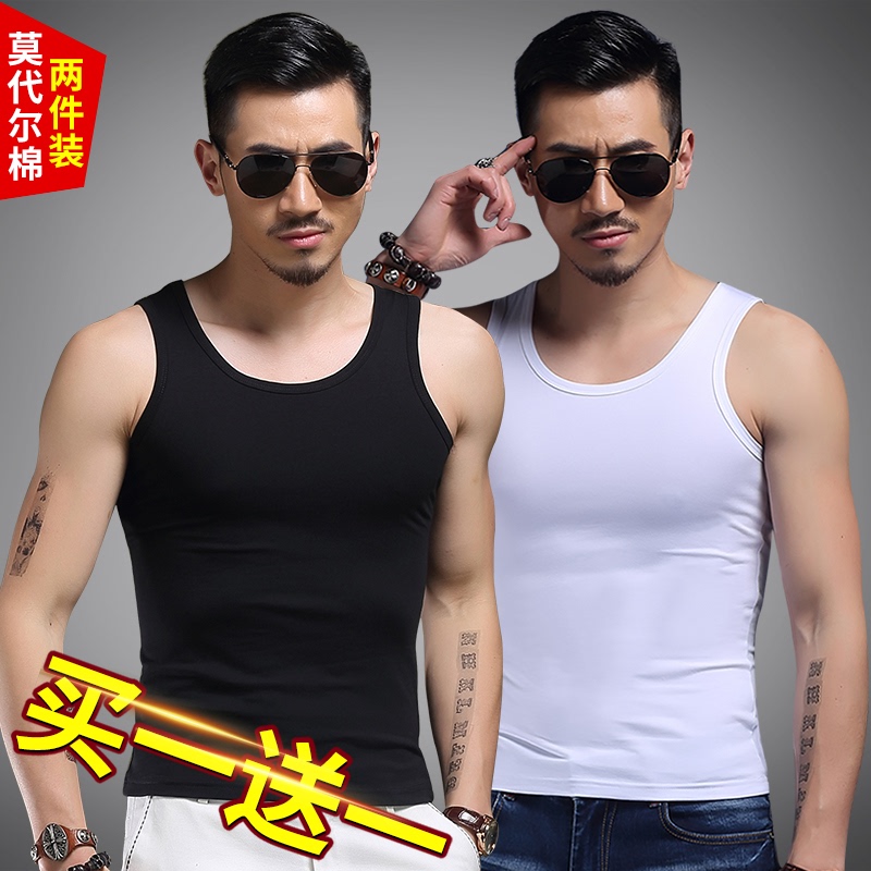 莫代尔无痕内穿柔软弹力跨栏汗衫