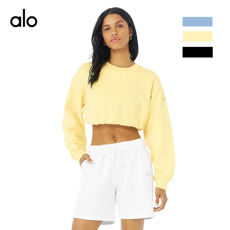 ALO YOGA CREW NECK LOOSE YOGA LONG SLEEVE PULLOVER SWEATSHIRT DEVOTION CREW NECK PULLOVER