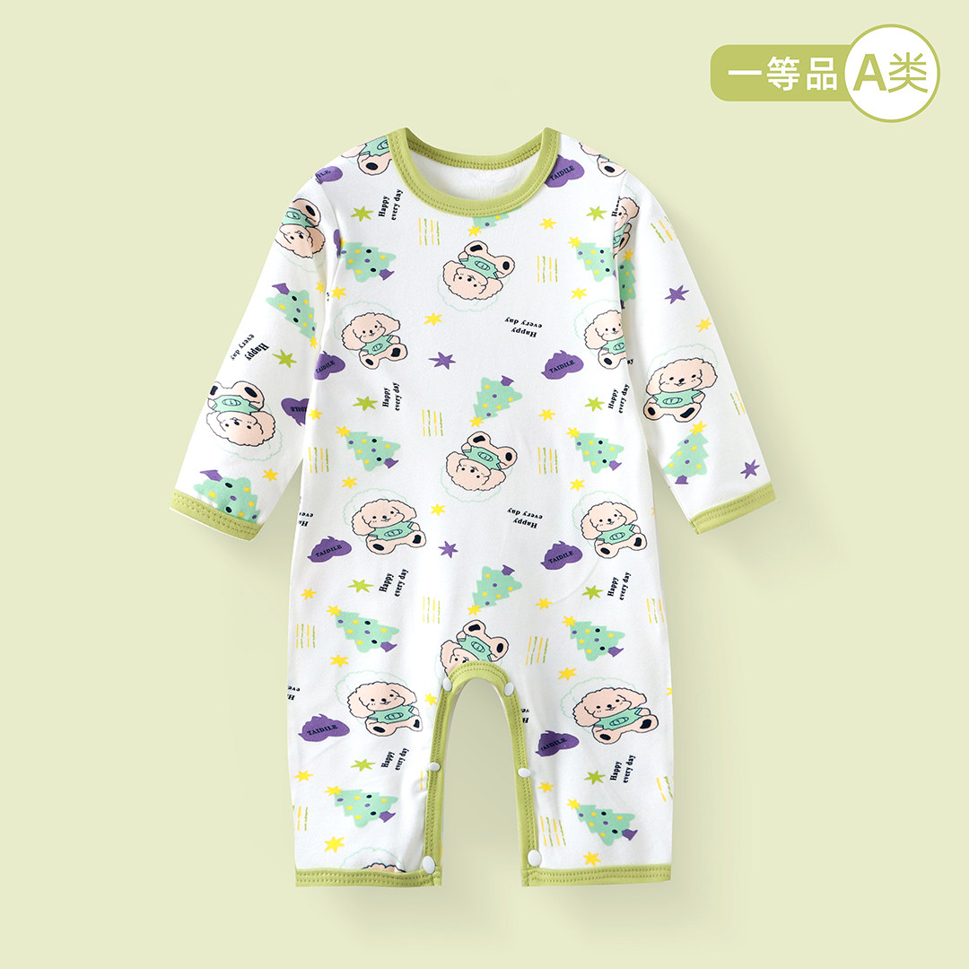 新生幼儿婴儿德绒哈衣保暖连体衣秋冬款宝宝睡衣满月衣服儿童内衣
