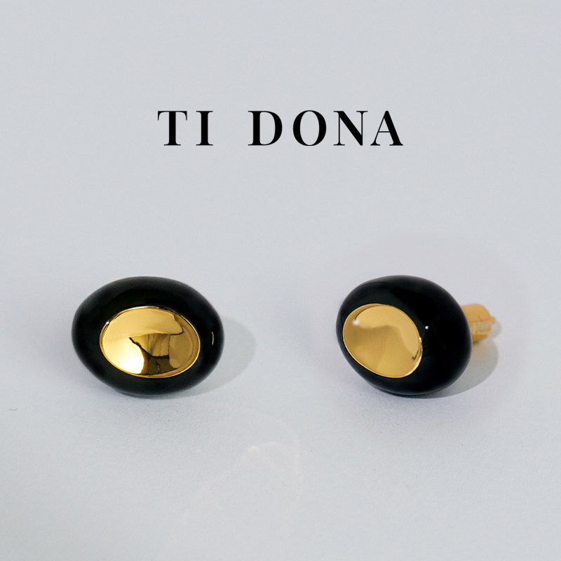 TI DONA 珐琅耳饰复古独特气质耳钉金属耳环小众设计感高级感精致