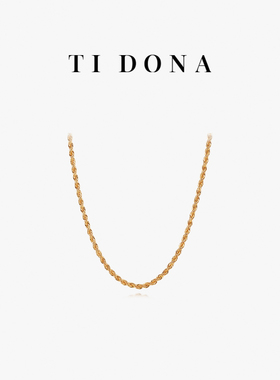 TI DONA 金色编织项链轻奢小众设计感高级复古简约气质百搭锁骨链