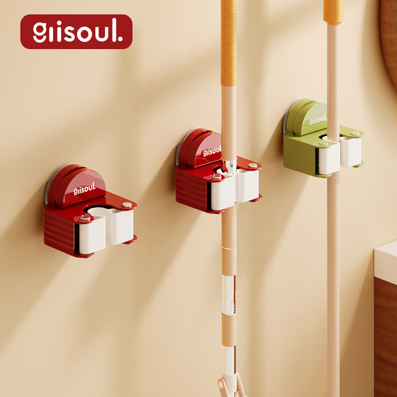 吸盘拖把壁挂夹免打孔扫把拖布夹