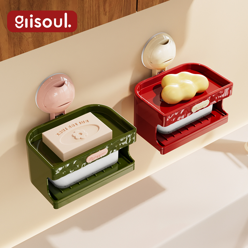 吸盘肥皂盒壁挂免打孔香皂沥水盒