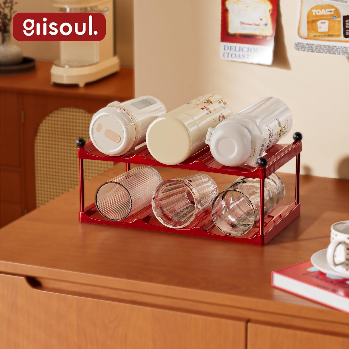 杯子收纳置物架餐边柜内保温杯架家用台面双层放茶杯水杯置物架子,家庭/个人清洁工具,杯架,淘宝优惠券,粉丝福利购,淘宝优惠卷
