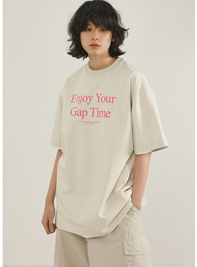 FROMWRTING字由夏季基础重磅全棉短袖T恤女多巴胺slogan文化衫男