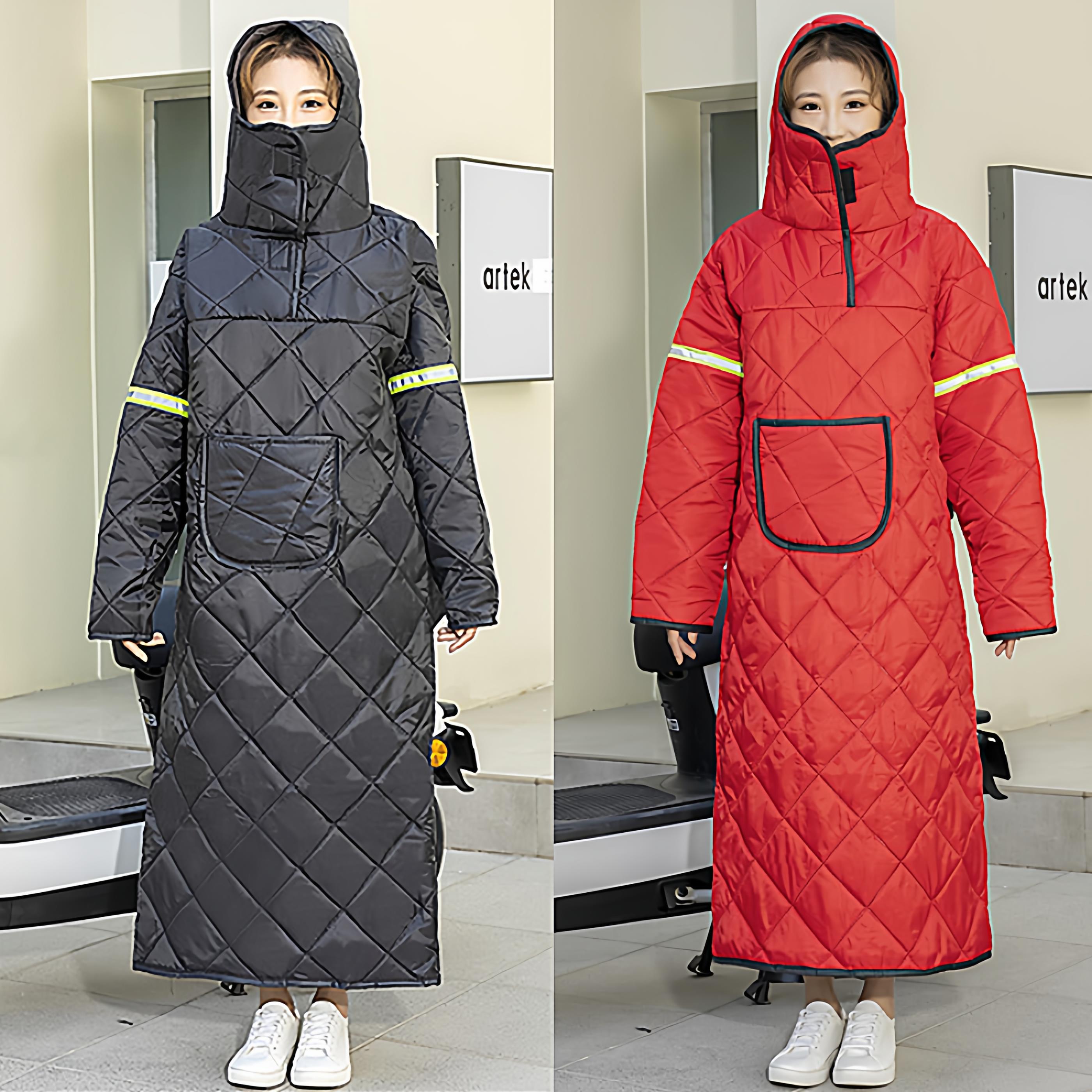 电动车挡风衣冬季加绒加厚加大防水防寒保暖电车长款女款骑车衣