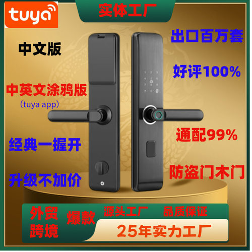 家用智能锁公寓民宿酒店门锁涂鸦蓝牙智能锁远程密码指纹锁智能锁