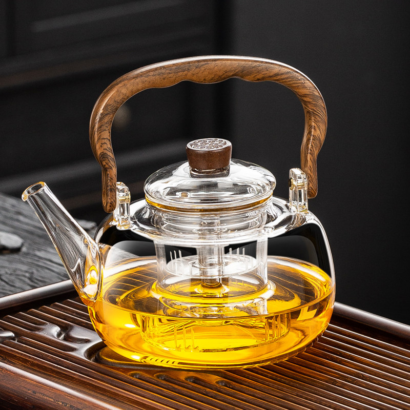 2025新款蒸煮一体耐高温玻璃茶壶电陶炉煮茶电热炉烧水泡茶壶套装