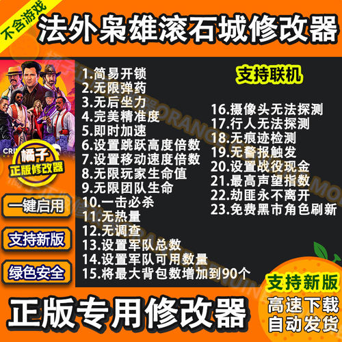 法外枭雄滚石城修改器联机Crime Boss:Rockay Ci科技法外枭雄辅助