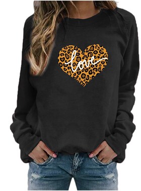 Printed Crew Neck Sweater Fashion Women Clothing Tops上衣