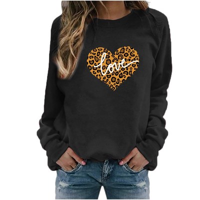 Printed Crew Neck Sweater Fashion Women Clothing Tops上衣