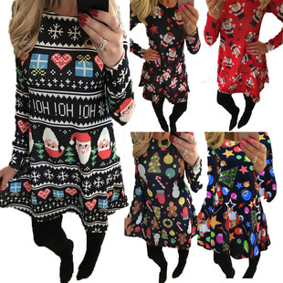 Christmas word dress fun skirt cartoon printed