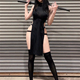 midi 欧美性感镂空修身 dress bodycon slit 高腰开叉连衣裙 sexy