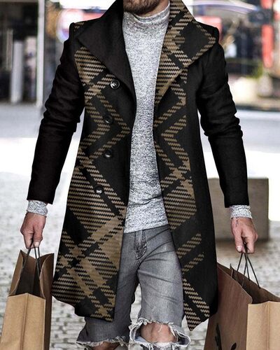 Trench Coat Men Jacket Outwear Coats Mens Clothes Casual Man