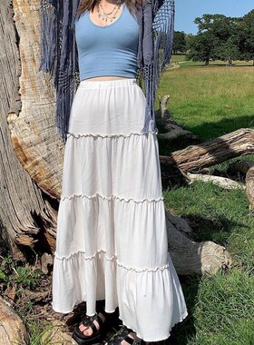 High Waist Elastic Waist Fungus Edge Cake Dress 松紧腰蛋糕裙