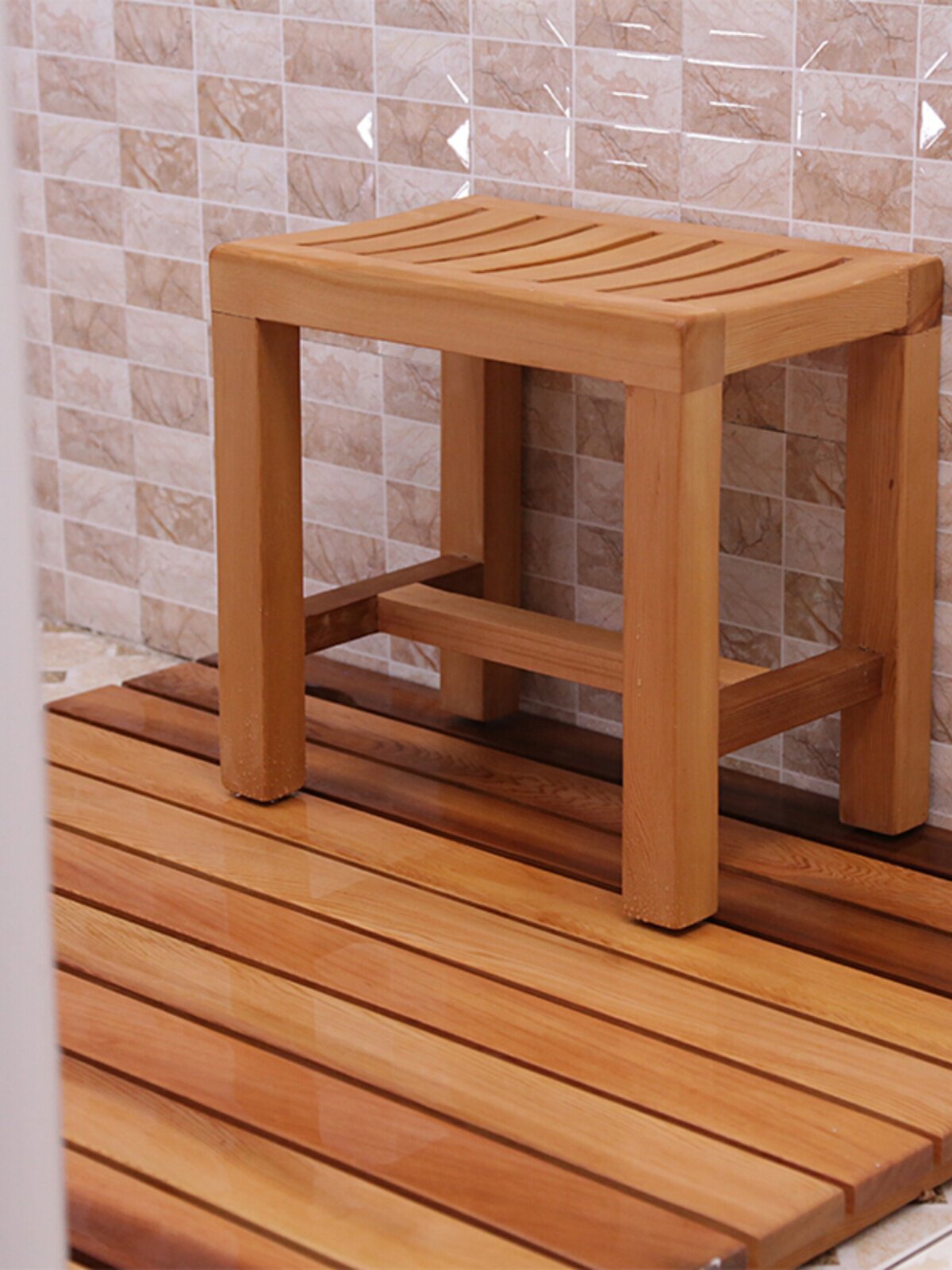 浴室实木凳子老人孕妇洗澡凳子梳妆凳淋浴房凳无漆防腐实木凳i.