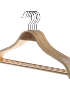 龙衣堂 竹木衣架 防滑可挂套装 环保实木晾晒衣撑木制木头衣架i.