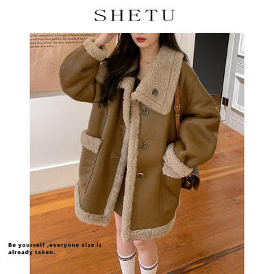 双面穿爆款韩系温柔风加厚机车服