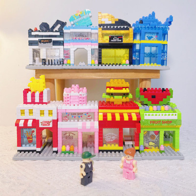 儿童礼物创意街景街道积木拼装玩具摆件模型小学生男培训机构礼品