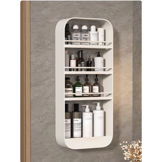 浴室置物架厕所卫生间墙上收纳柜壁挂洗漱台储物化妆品架子免打孔