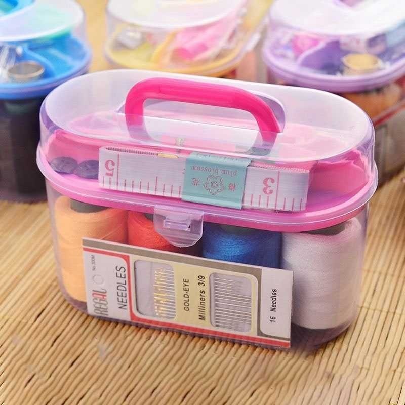 便携大号现货百宝箱缝衣针收纳盒46件套装学生宿舍多功能缝纫包家