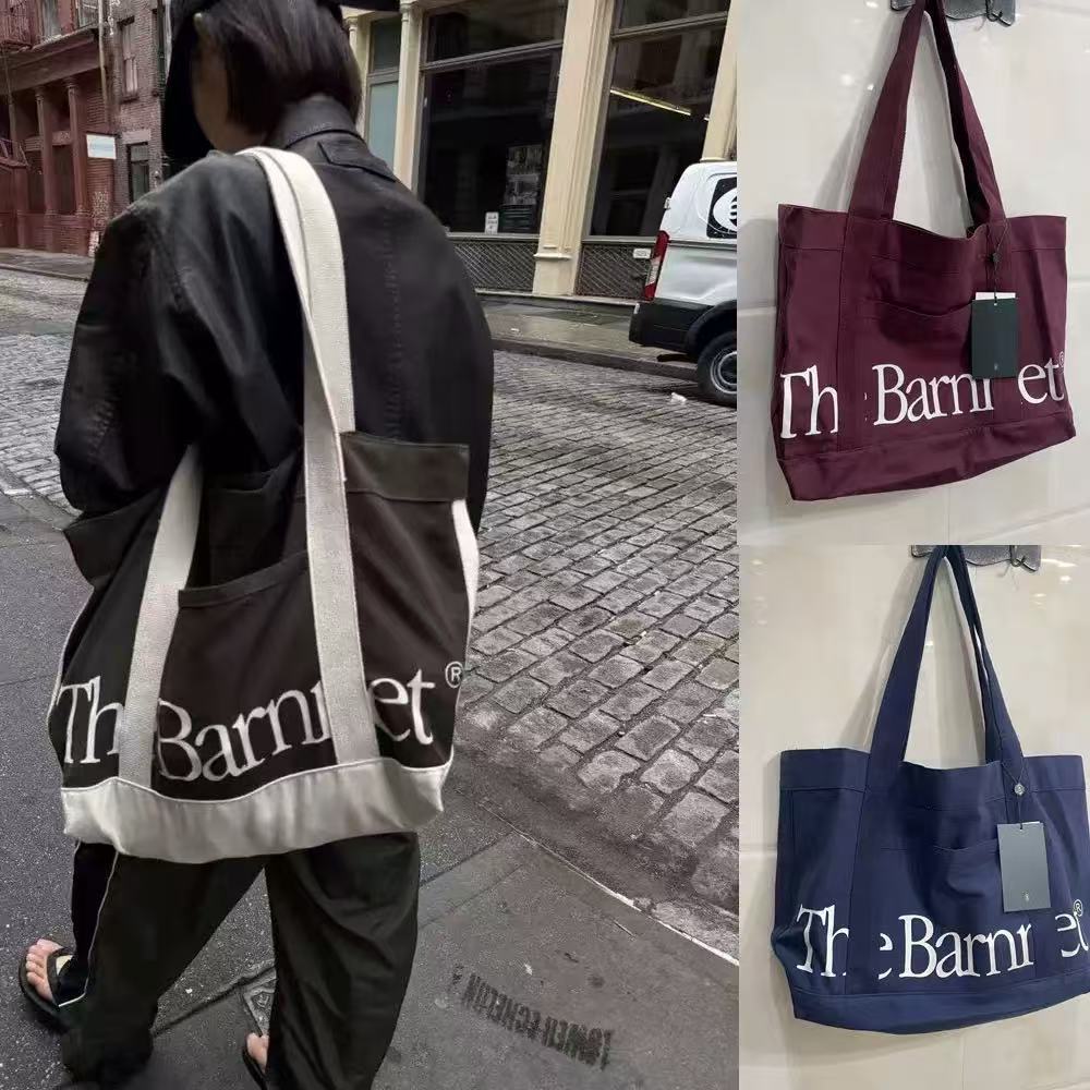 韩国小众Thebarnnet潮流手提字母帆布包大容量单肩手提托特包女包