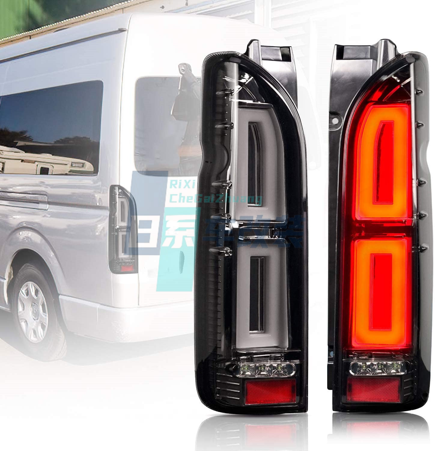 适用于 HIACE ハイエース200系海狮 2005-2022 改装方块LED尾灯