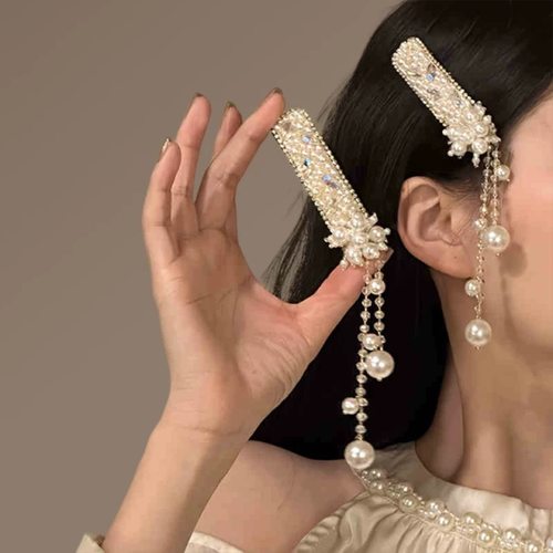 重工满钻蝴蝶流苏发夹粉色发卡子复古新娘发饰新中式穿搭蒙古头饰