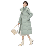 鸭鸭女士羽绒服冬2023新款时尚休闲连帽长款加厚羽绒服保暖外套XB