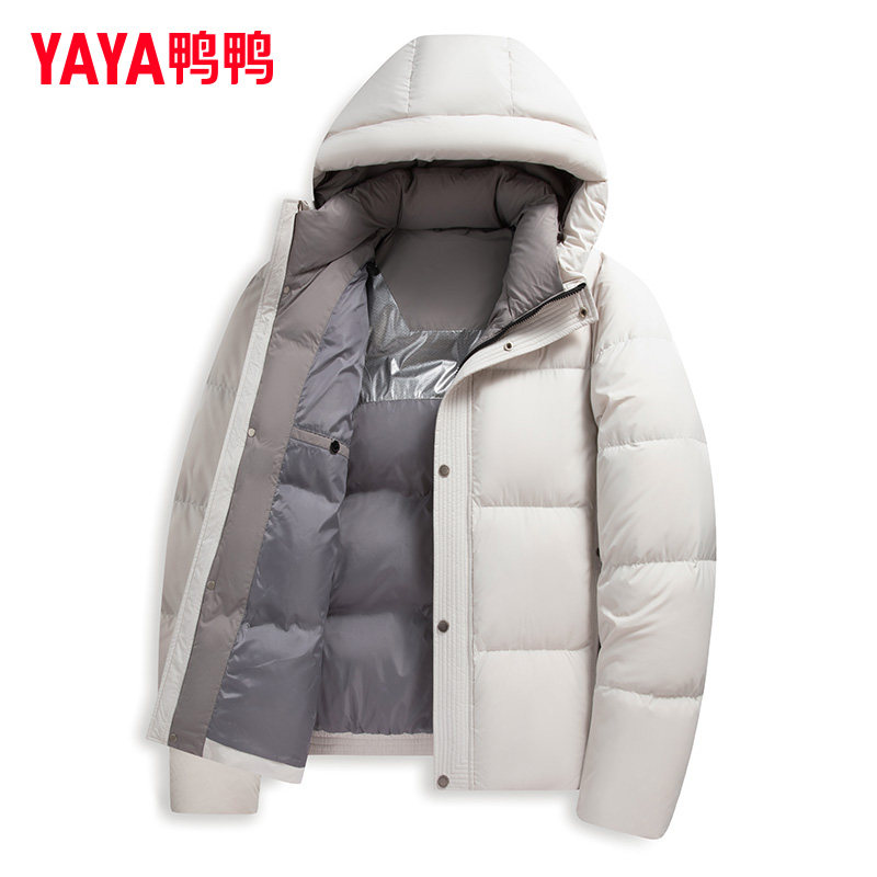 鸭鸭男士羽绒服冬季短款休闲加厚面包服2025新款保暖青少年外套潮