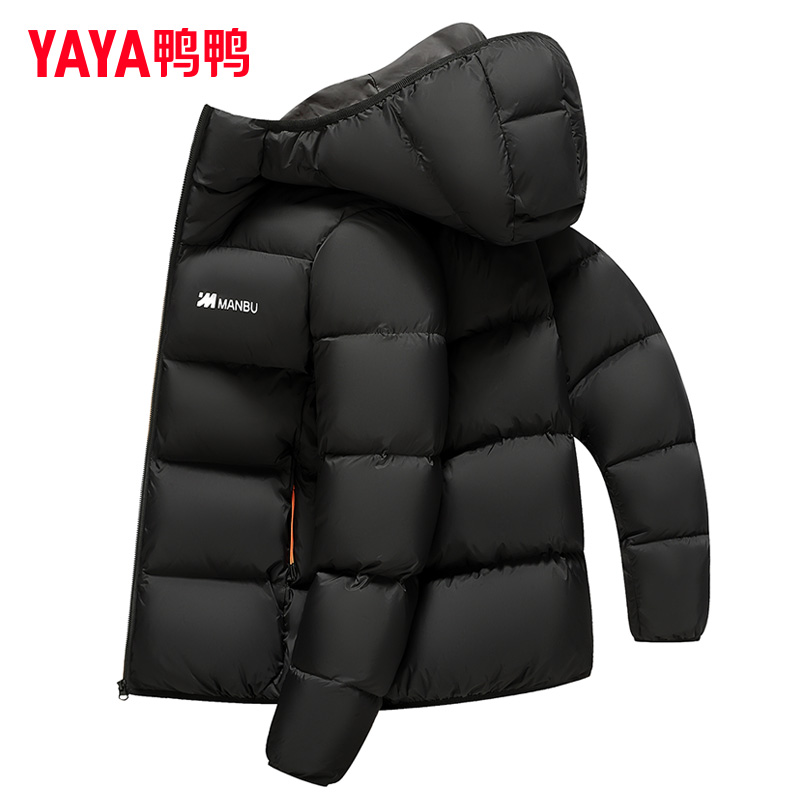 鸭鸭连帽短款加厚羽绒服