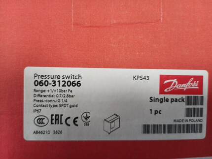 DANFOSS压力开关KPS43.060-312066,
