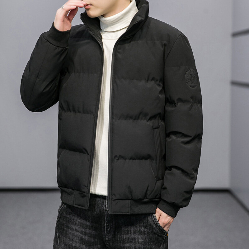 2021冬季男士棉衣黑色羽绒青年棉服宽松休闲加厚保暖短款外套潮